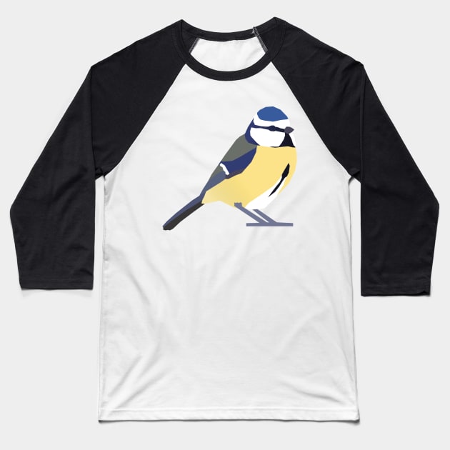 Graphic Nature - Blue Tit Baseball T-Shirt by AnthonyZed